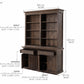 NovaSolo Halifax Mindi 63" Black Mindi Wood Bookcase Hutch Cabinet With 4 Doors & 8 Shelves
