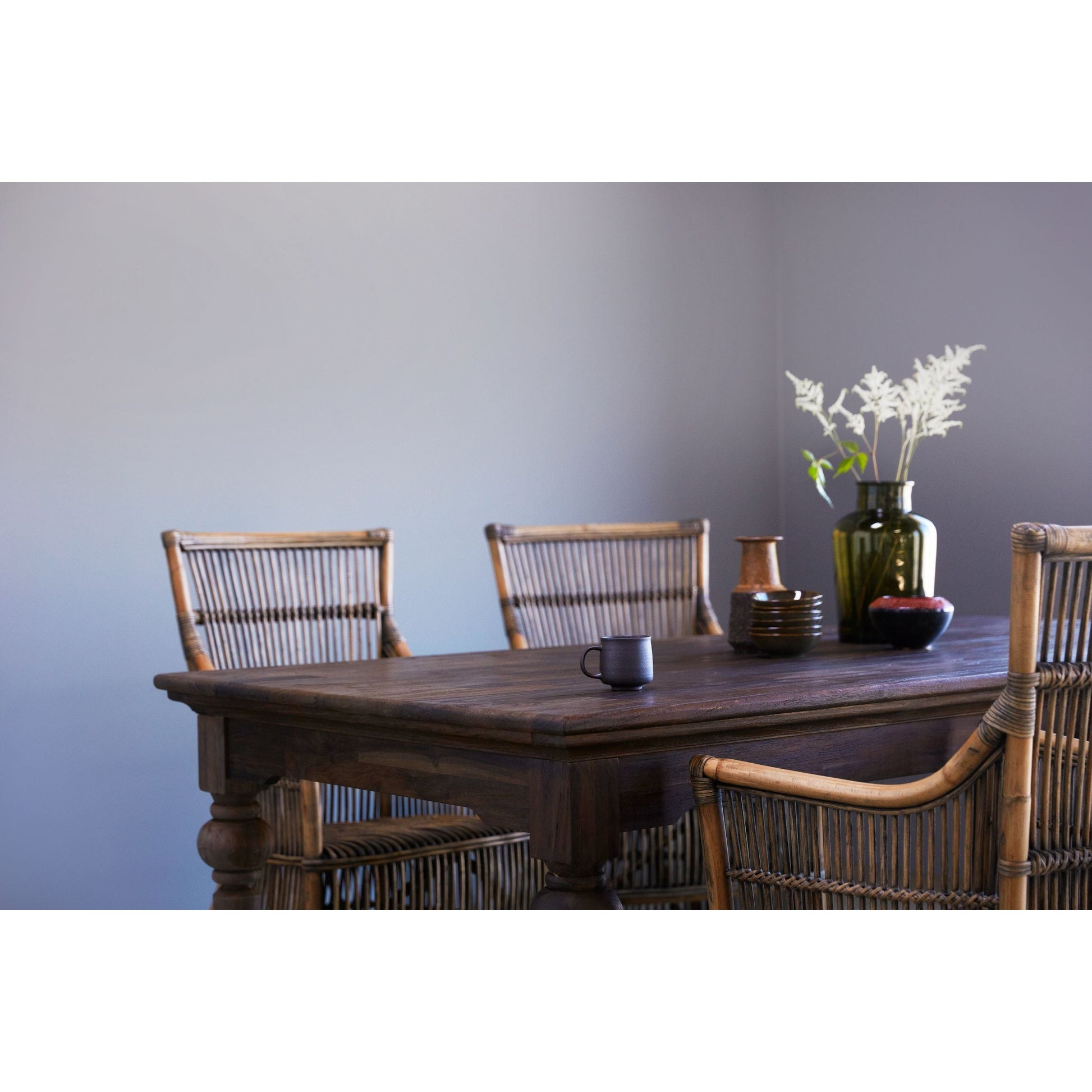 NovaSolo Hygge 79" x 39" Gray Brown Teak Dining Table
