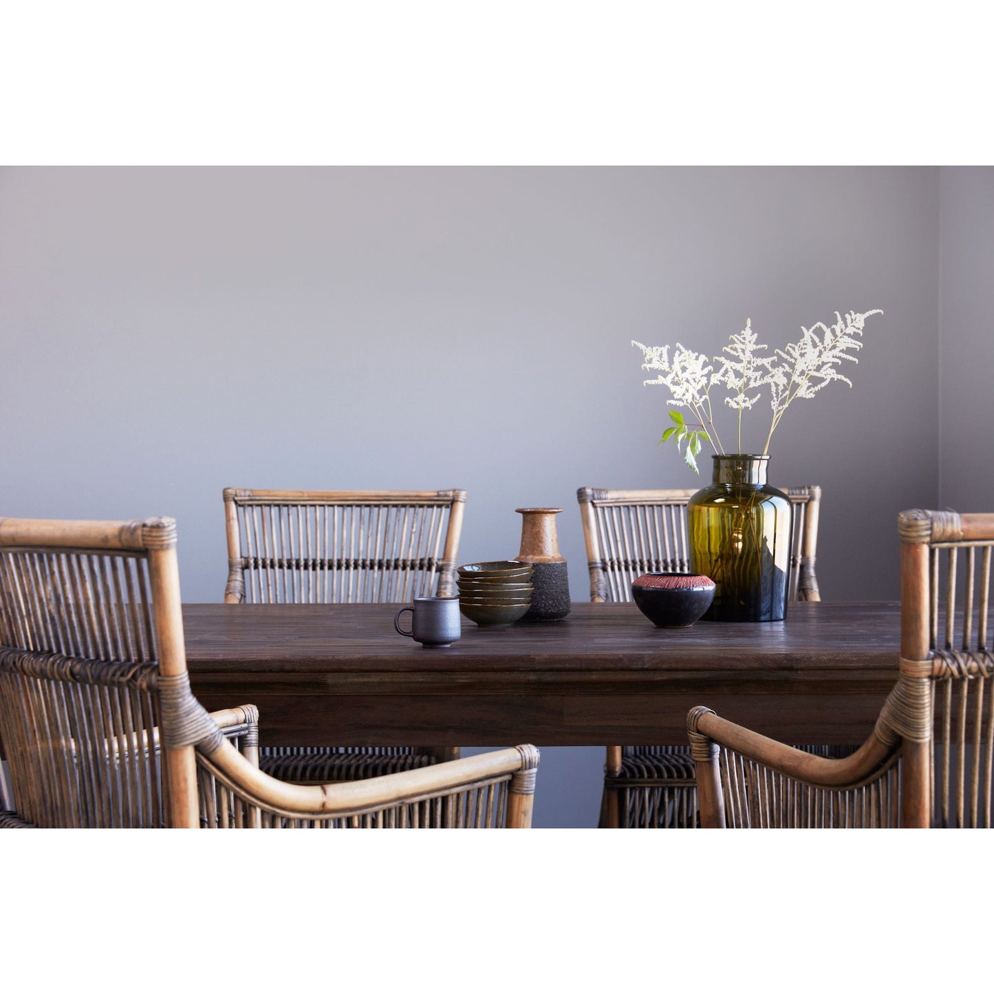 NovaSolo Hygge 79" x 39" Gray Brown Teak Dining Table