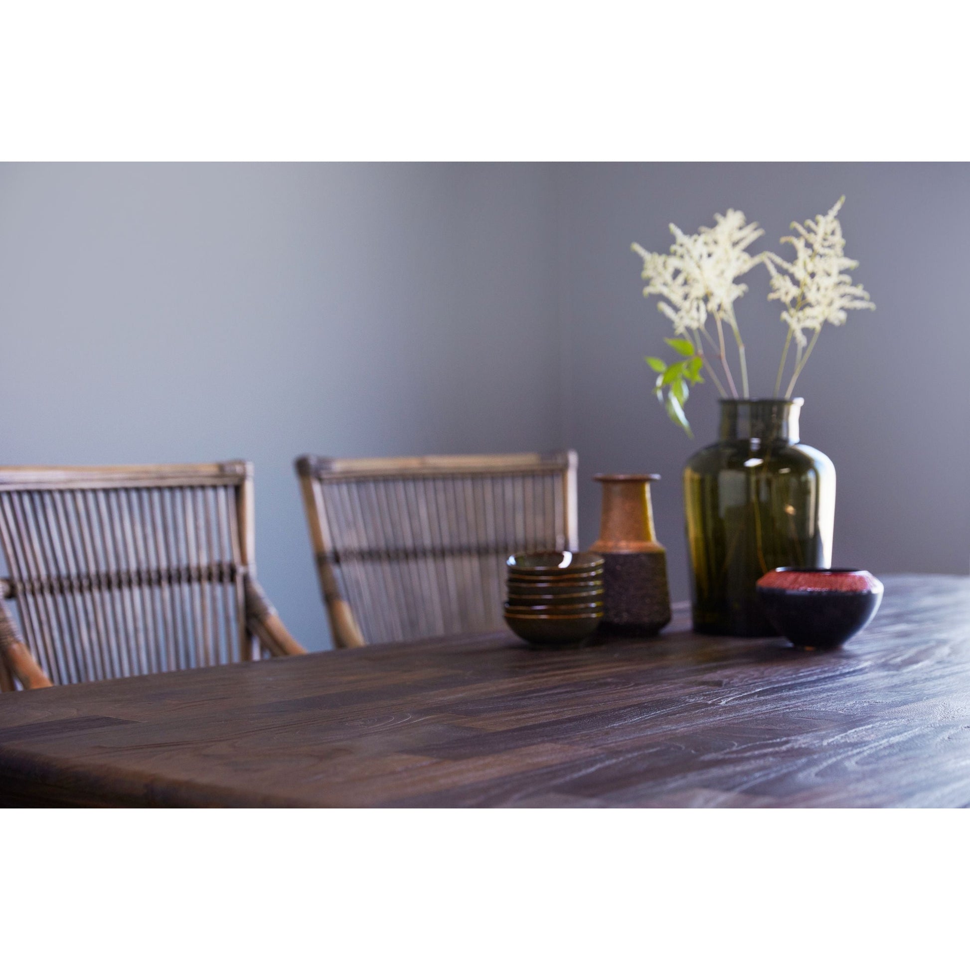 NovaSolo Hygge 94" x 39" Gray Brown Teak Dining Table