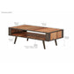 NovaSolo Nordic 47" Natural Boat Wood Coffee Table With 1 Open Shelving