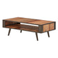 NovaSolo Nordic 47" Natural Boat Wood Coffee Table With 1 Open Shelving