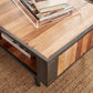 NovaSolo Nordic 47" Natural Boat Wood Coffee Table With 1 Open Shelving