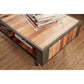 NovaSolo Nordic 47" Natural Boat Wood Coffee Table With 1 Open Shelving