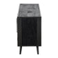 NovaSolo Nordic 63" Black Mindi Wood Buffet With 3 Doors & Rattan Accents