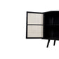 NovaSolo Nordic 63" Black Mindi Wood Buffet With Rattan Accents