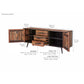 NovaSolo Nordic 79" Natural Boat Wood Buffet With 2 Doors & 3 Drawers