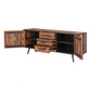 NovaSolo Nordic 79" Natural Boat Wood Buffet With 2 Doors & 3 Drawers