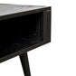 NovaSolo Nordic Mindi Rattan 47" Black Mindi Wood Coffee Table With 1 Open Shelving