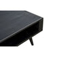 NovaSolo Nordic Mindi Rattan 47" Black Mindi Wood Coffee Table With 1 Open Shelving