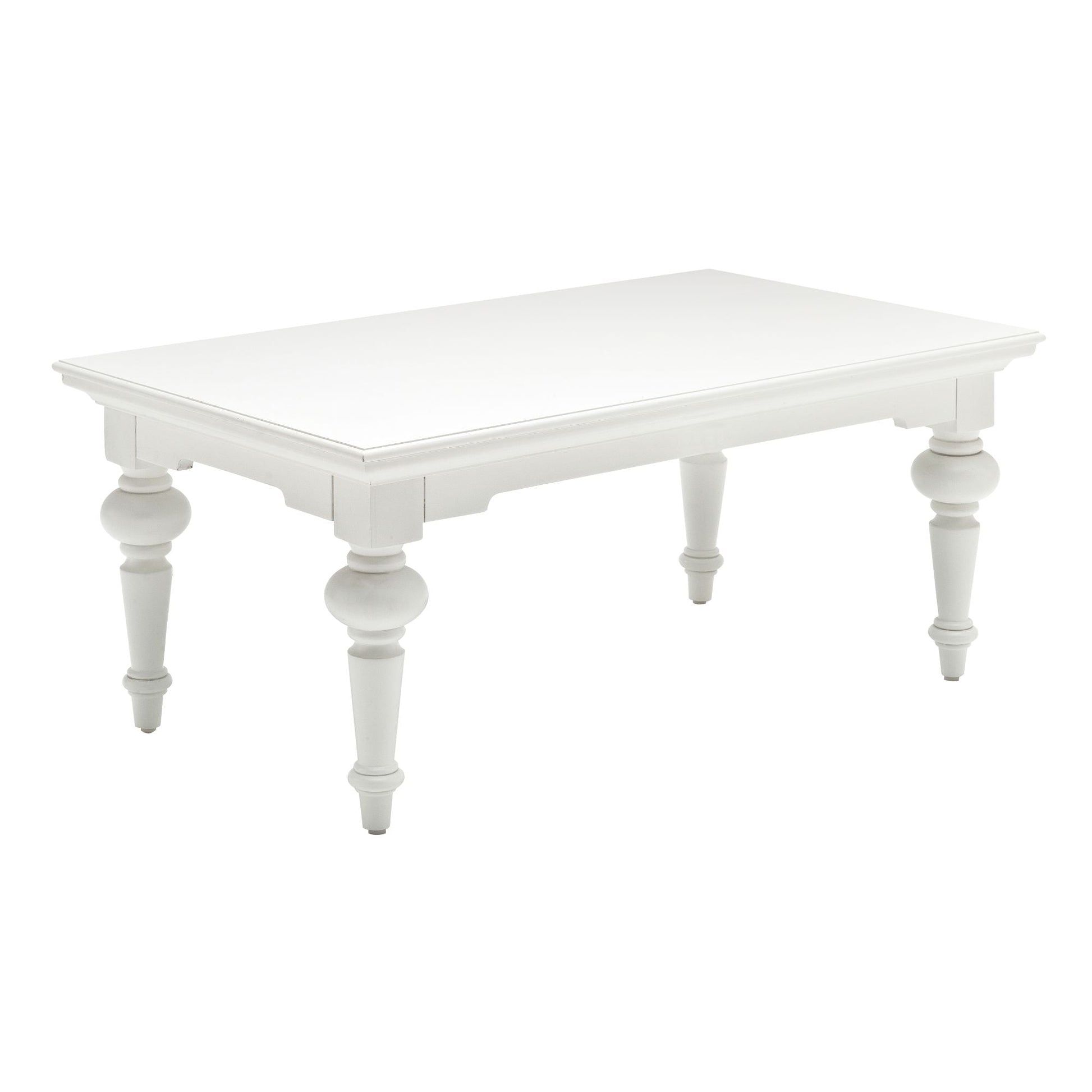 NovaSolo Provence 47" Classic White Rectangular Mahogany Coffee Table