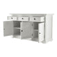 NovaSolo Provence 57" Classic White Mahogany Buffet With 3 Doors & 3 Drawers