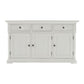 NovaSolo Provence 57" Classic White Mahogany Buffet With 3 Doors & 3 Drawers