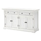 NovaSolo Provence 57" Classic White Mahogany Buffet With 4 Doors & 2 Drawers