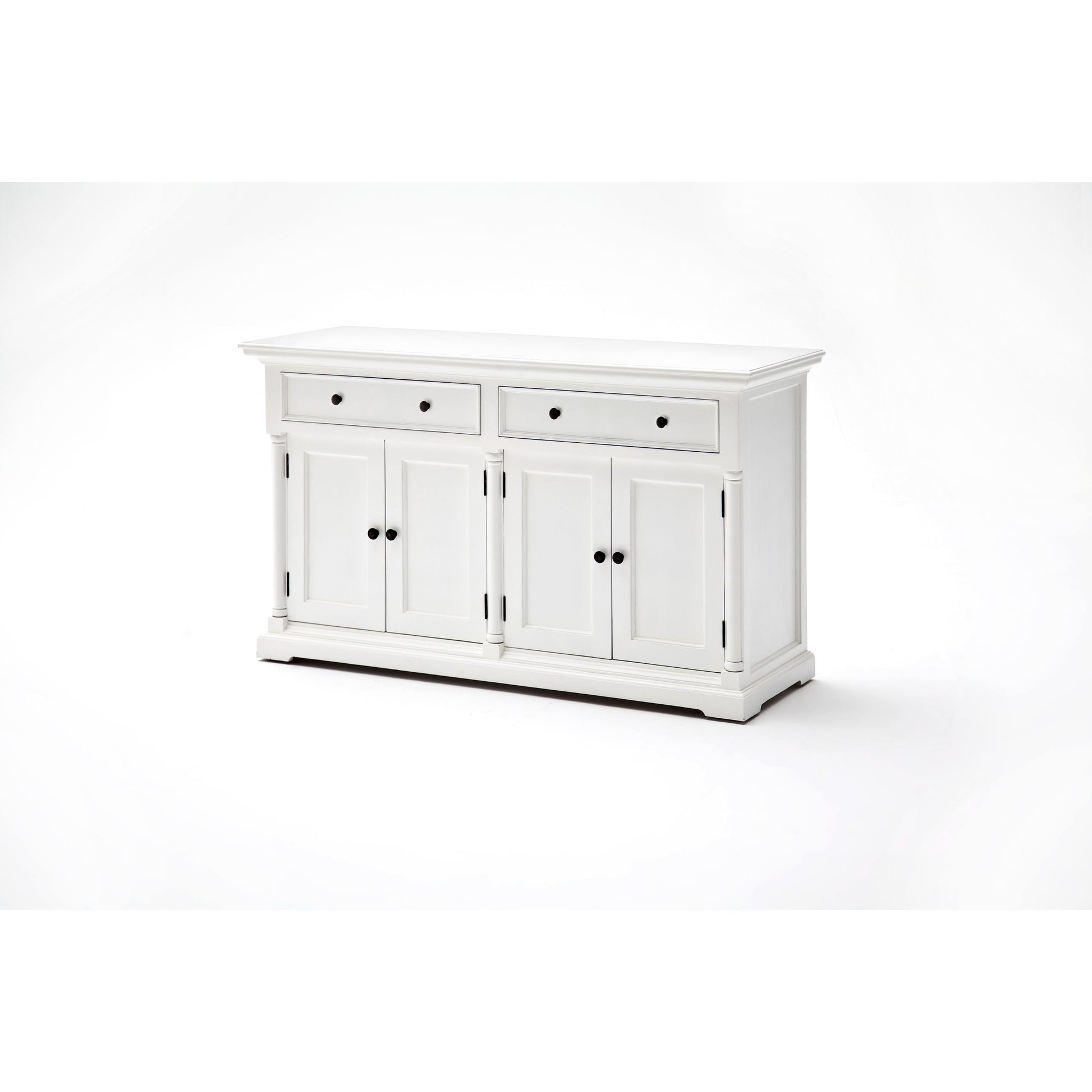 NovaSolo Provence 57" Classic White Mahogany Buffet With 4 Doors & 2 Drawers