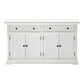 NovaSolo Provence 57" Classic White Mahogany Buffet With 4 Doors & 2 Drawers