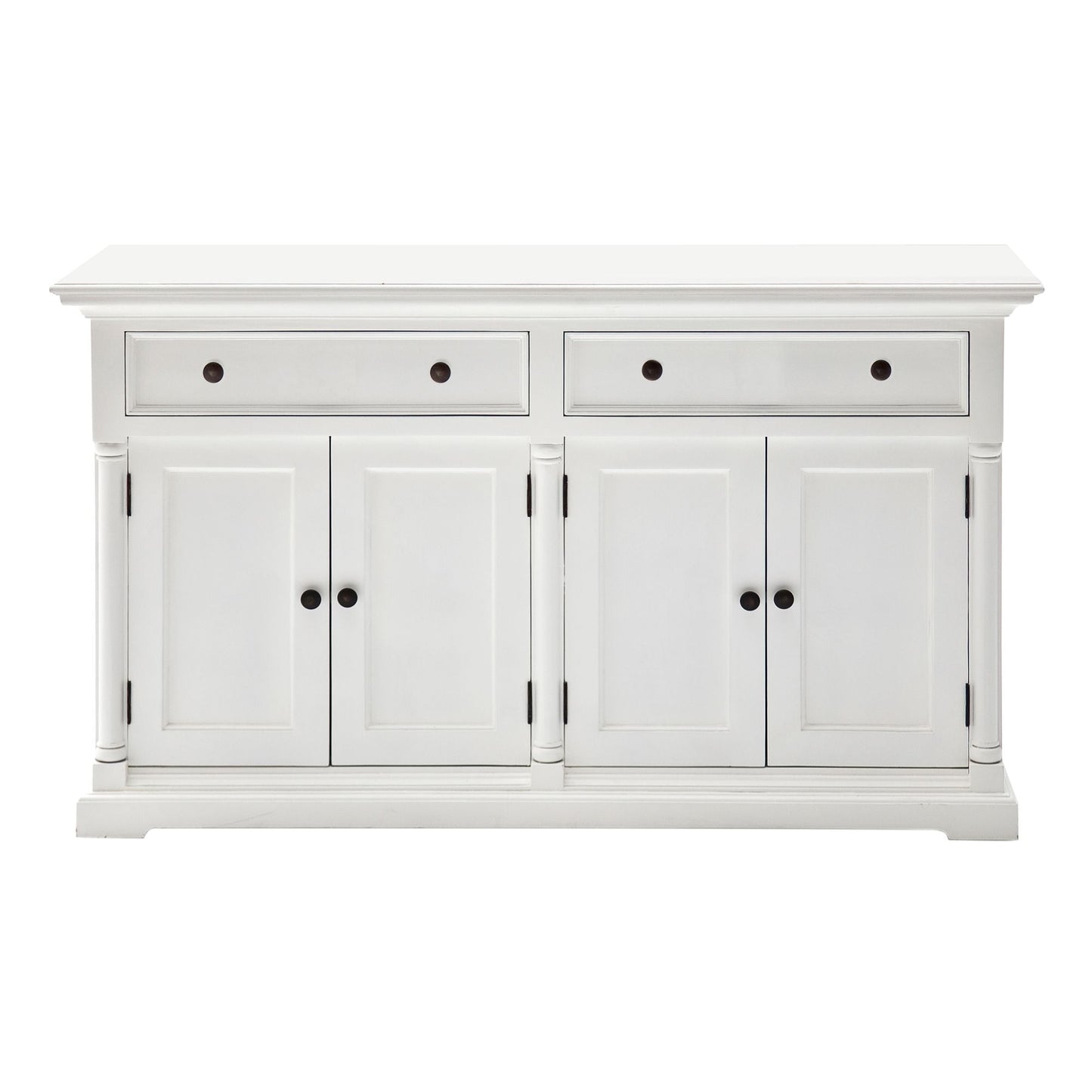 NovaSolo Provence 57" Classic White Mahogany Buffet With 4 Doors & 2 Drawers