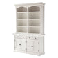 NovaSolo Provence 57" Classic White Mahogany Hutch Cabinet With 4 Doors & 2 Drawers