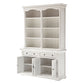 NovaSolo Provence 57" Classic White Mahogany Hutch Cabinet With 4 Doors & 2 Drawers