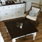 NovaSolo Provence Accent 39" White & Brown Square Mahogany Coffee Table