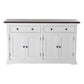 NovaSolo Provence Accent 57" White & Brown Mahogany Buffet With 4 Doors & 2 Drawers