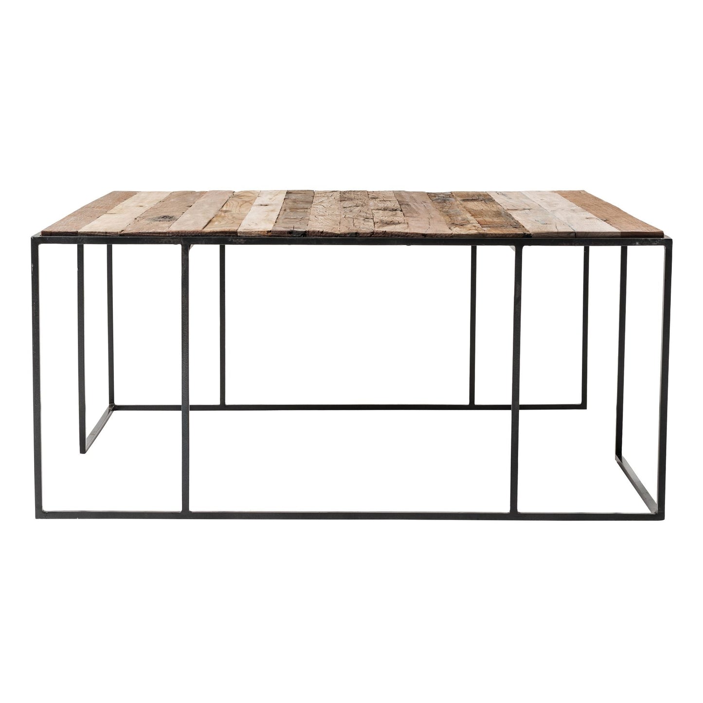 NovaSolo Rustika 39" Black Rustic Boat Wood Coffee Table With 2 Nested Side Tables
