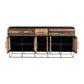 NovaSolo Rustika 71" Black Rustic Boat Wood Buffet With 5 Doors & 3 Drawers