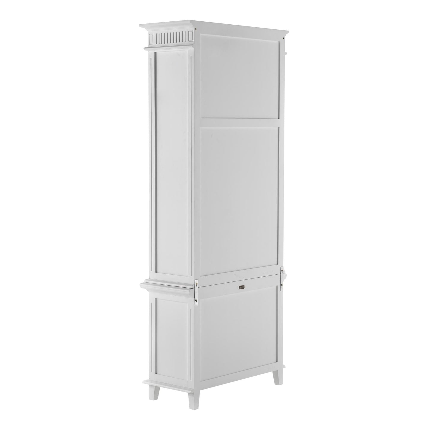 NovaSolo Skansen 35" Classic White Mahogany Single-Bay Hutch Cabinet With 2 Doors & 5 External Shelves