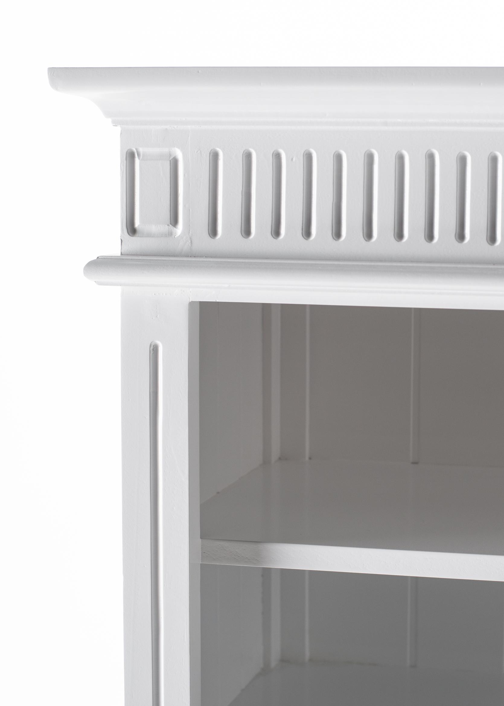 NovaSolo Skansen 35" Classic White Mahogany Single-Bay Hutch Cabinet With 2 Doors & 5 External Shelves