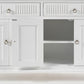 NovaSolo Skansen 57" Classic White Mahogany Buffet With 4 Doors & 2 Drawers