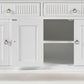 NovaSolo Skansen 57" Classic White Mahogany Hutch Cabinet With 4 Doors & 2 Drawers