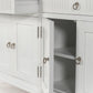 NovaSolo Skansen 57" Classic White Mahogany Hutch Cabinet With 4 Doors & 2 Drawers