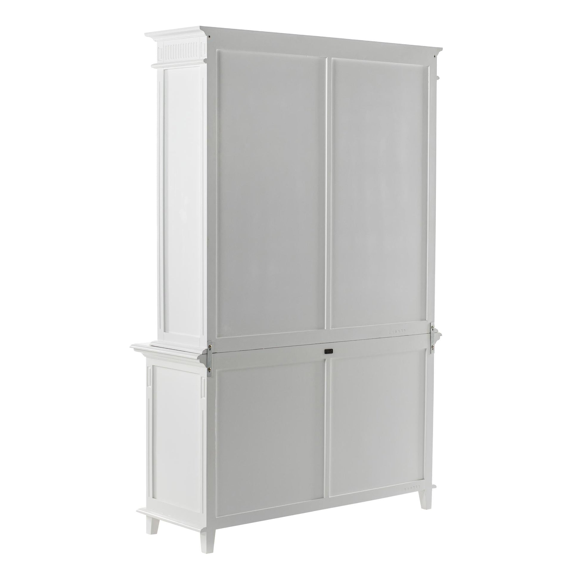 NovaSolo Skansen 57" Classic White Mahogany Hutch Cabinet With 4 Doors & 2 Drawers