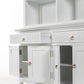 NovaSolo Skansen 57" Classic White Mahogany Hutch Cabinet With 4 Doors & 2 Drawers