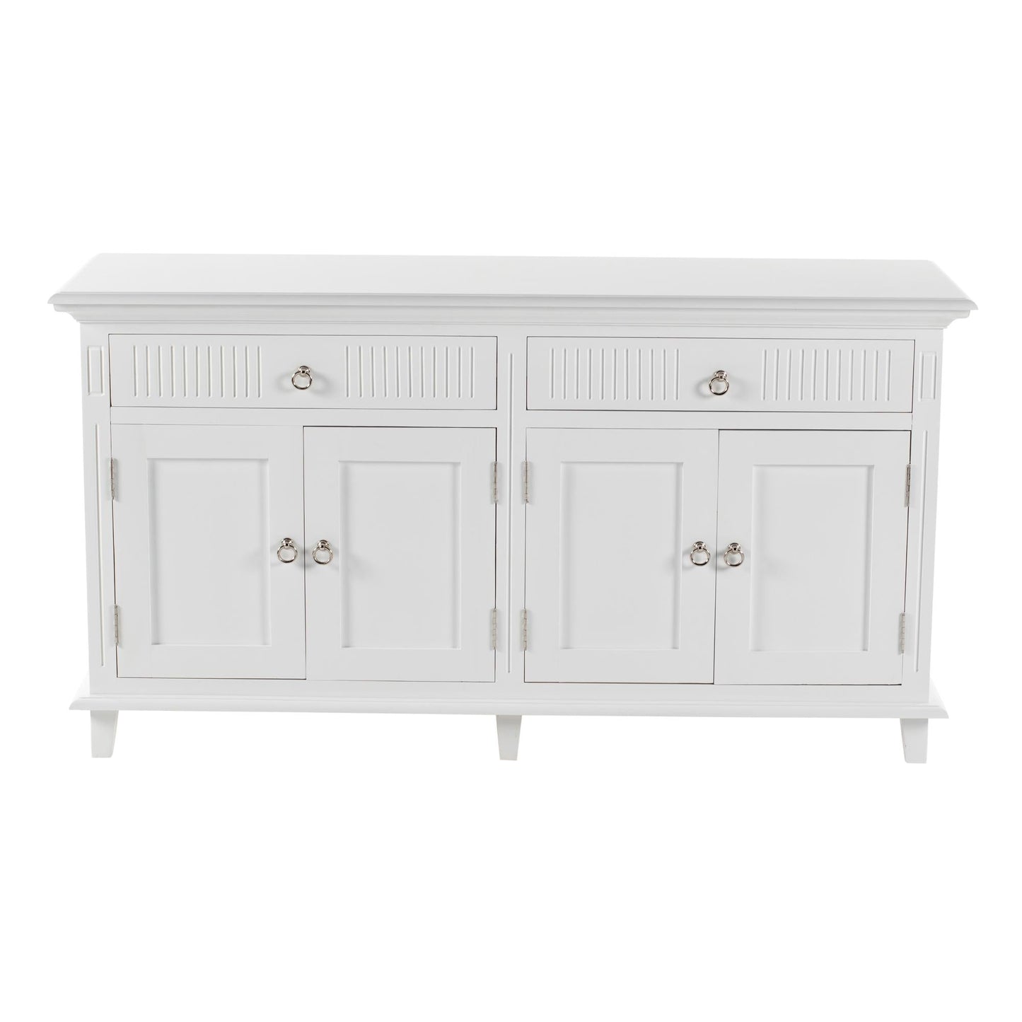 NovaSolo Skansen 63" Classic White Mahogany Cabinet With 4 Doors & 2 Drawers