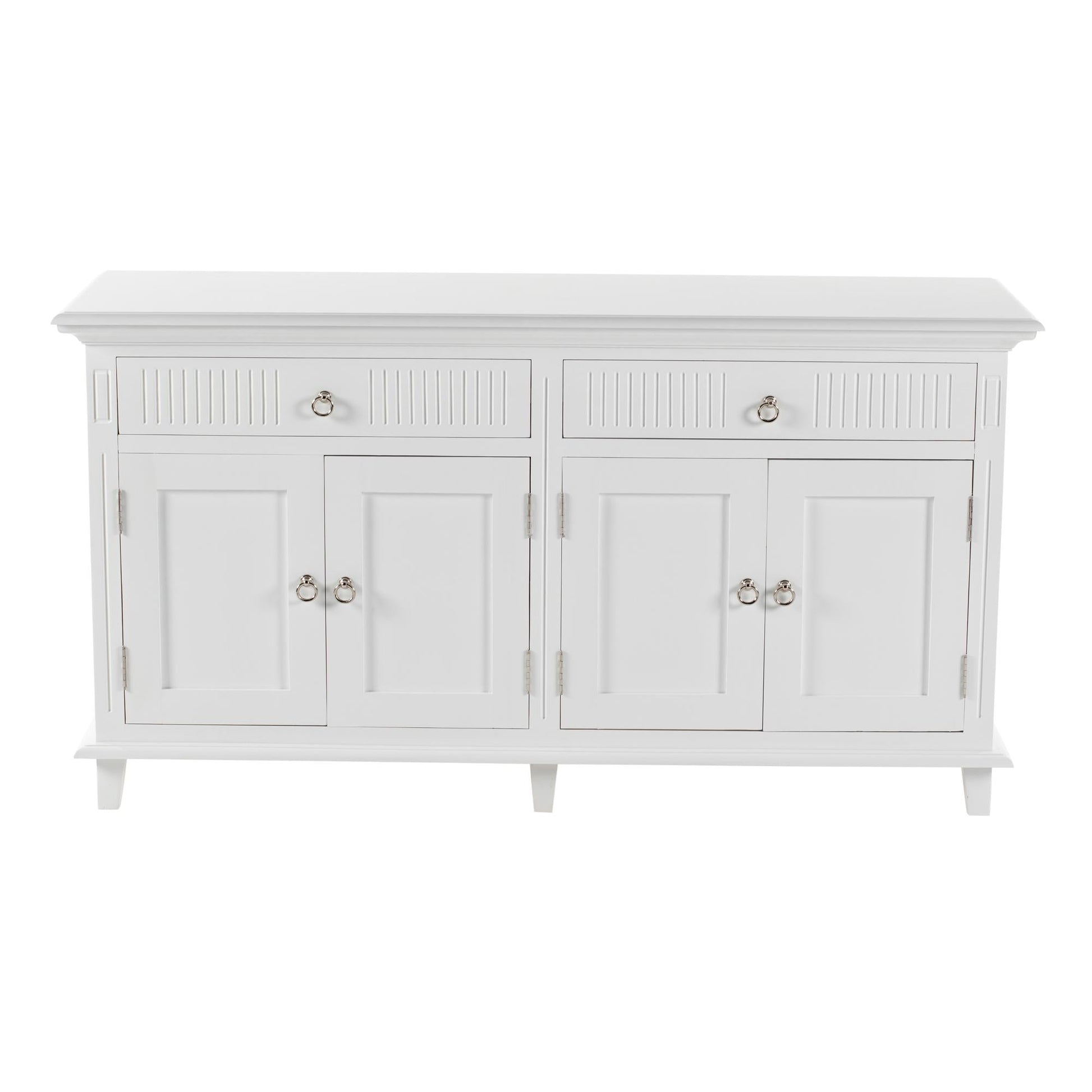 NovaSolo Skansen 63" Classic White Mahogany Cabinet With 4 Doors & 2 Drawers