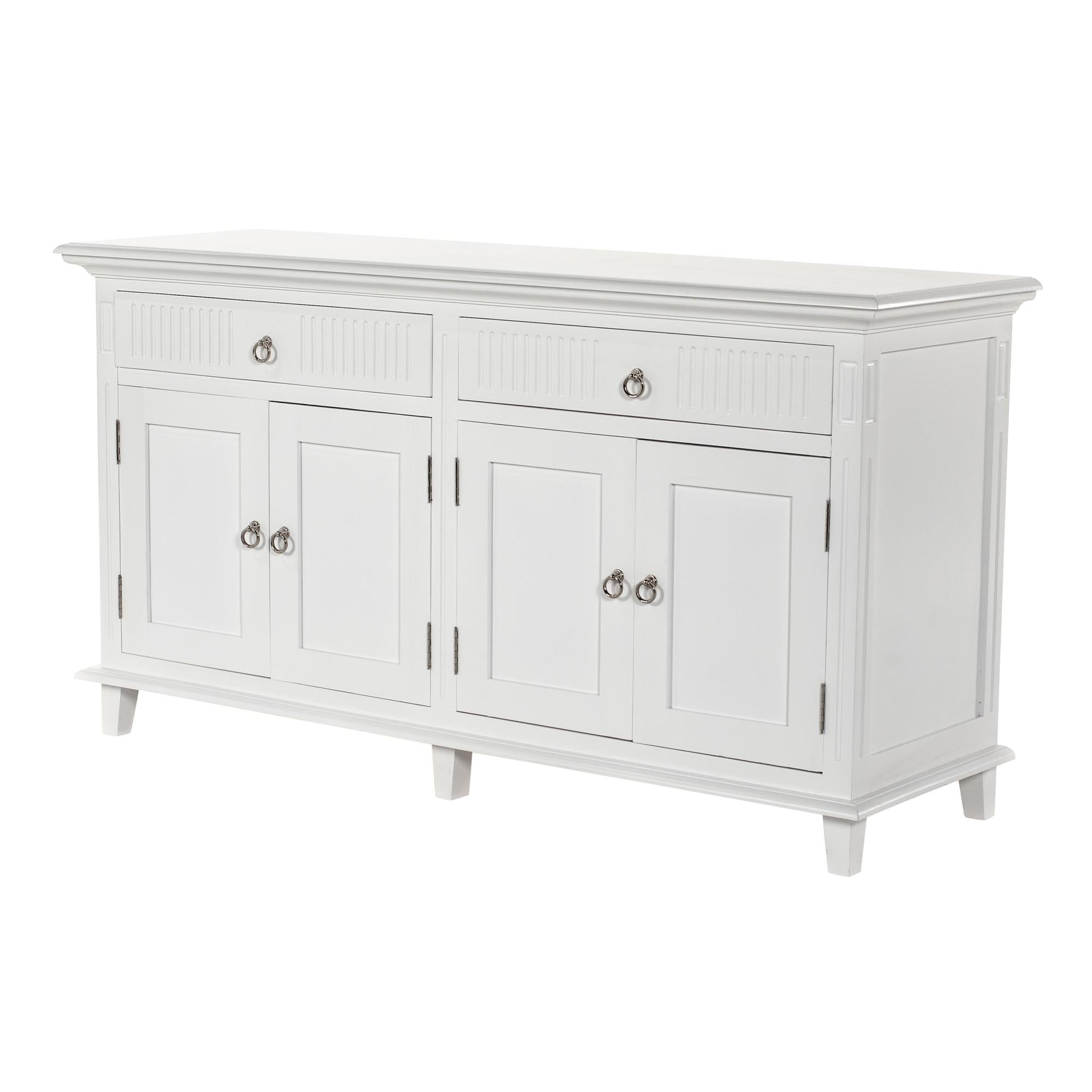 NovaSolo Skansen 63" Classic White Mahogany Cabinet With 4 Doors & 2 Drawers