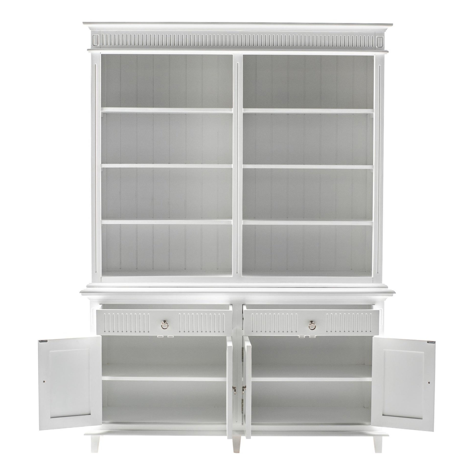 NovaSolo Skansen 63" Classic White Mahogany Cabinet With 4 Doors & 2 Drawers