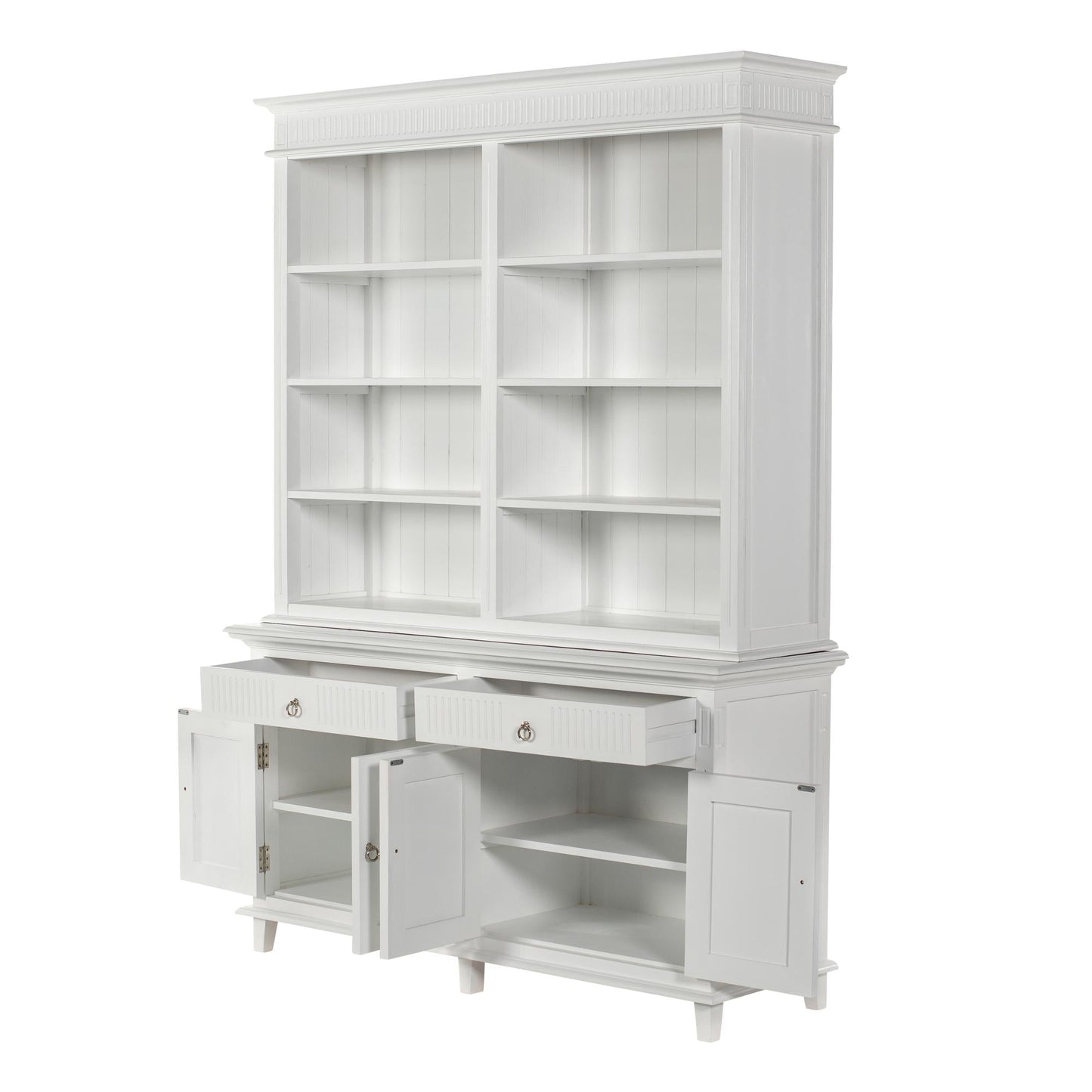 NovaSolo Skansen 63" Classic White Mahogany Cabinet With 4 Doors & 2 Drawers