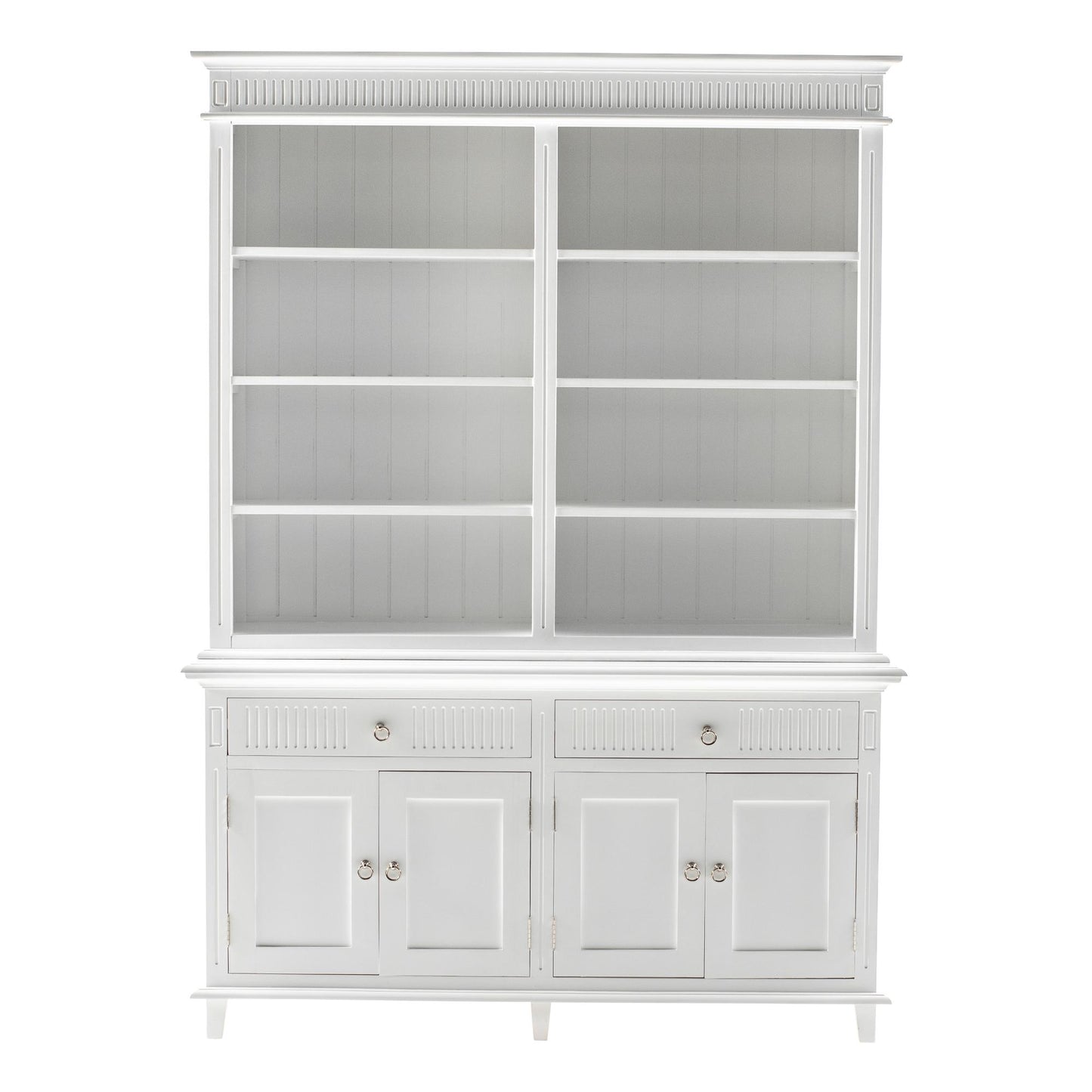 NovaSolo Skansen 63" Classic White Mahogany Cabinet With 4 Doors & 2 Drawers