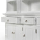 NovaSolo Skansen 71" Classic White Mahogany Kitchen Hutch Cabinet With 5 Doors & 3 Drawers