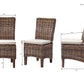 NovaSolo Wickerworks Collection 19" Hand-woven Split Rattan & Mahogany 2 Salsa Dining Chairs
