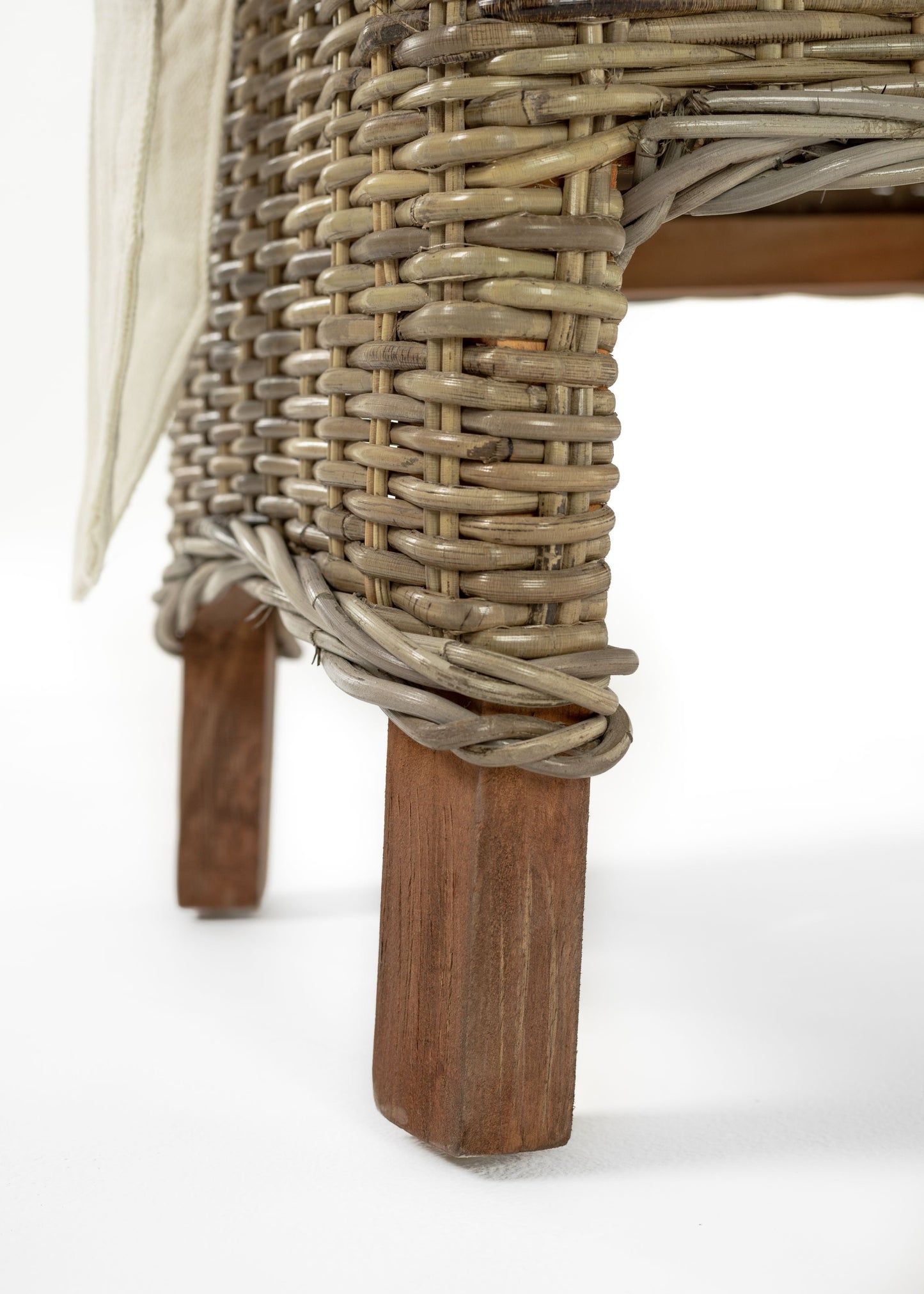 NovaSolo Wickerworks Collection 21" Hand-woven Split Rattan & Mahogany 2 Salsa Dining Chairs