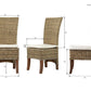 NovaSolo Wickerworks Collection 21" Hand-woven Split Rattan & Mahogany 2 Salsa Dining Chairs