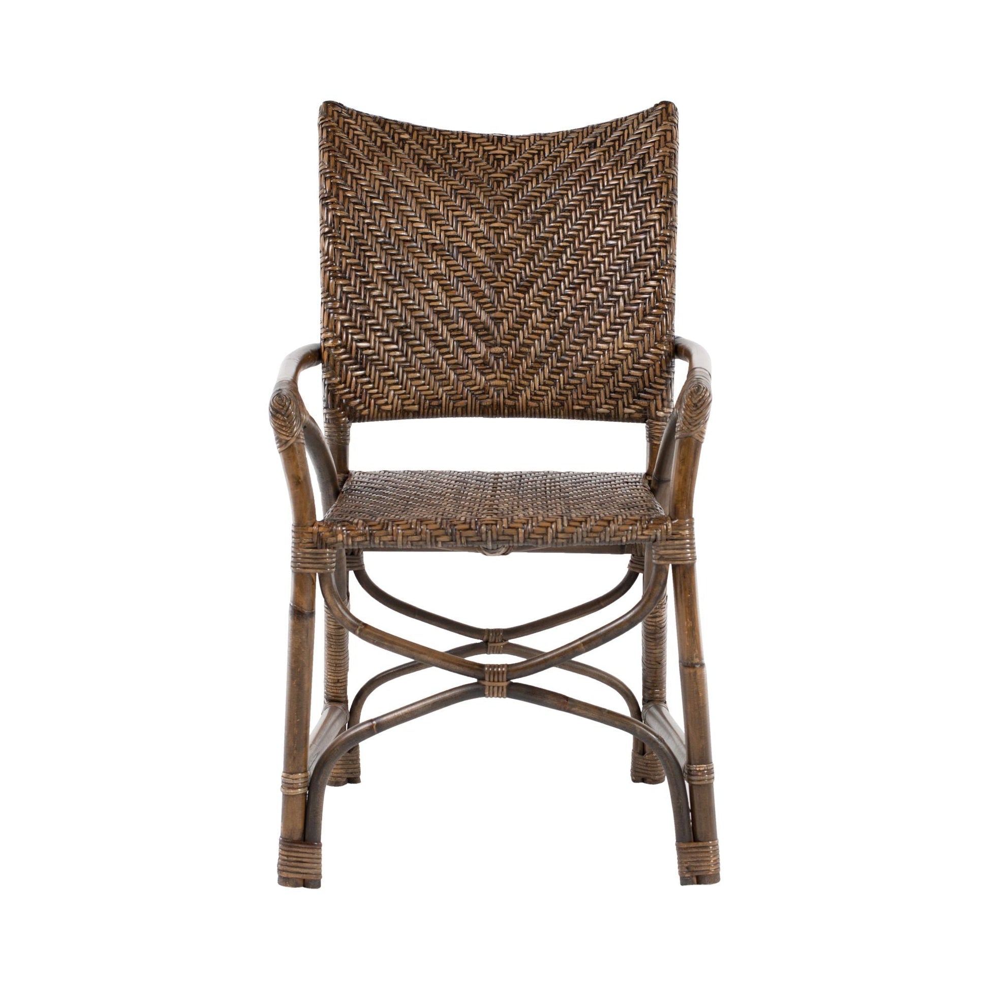 NovaSolo Wickerworks Collection 22" Rustic Split Rattan 2 Countess Chairs