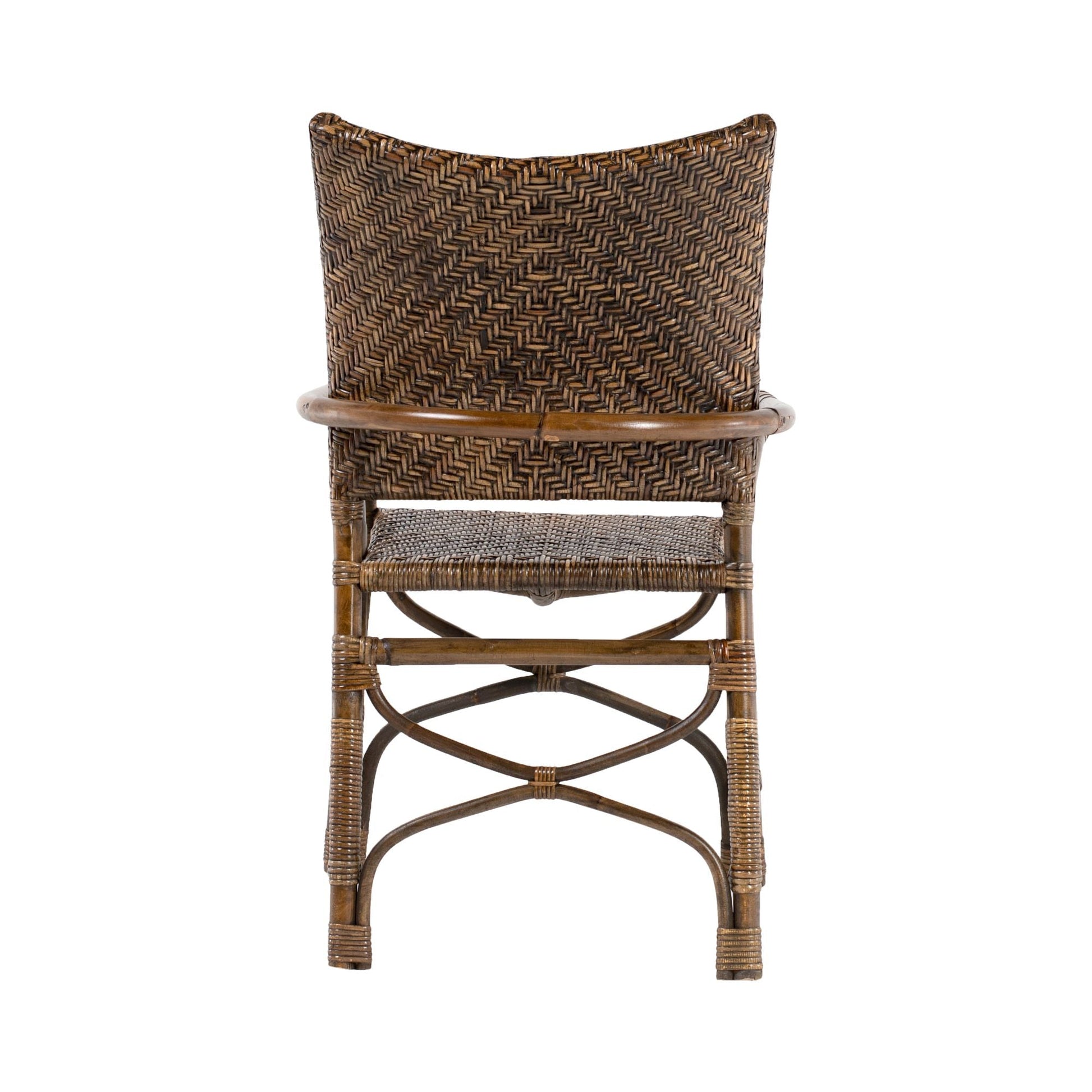 NovaSolo Wickerworks Collection 22" Rustic Split Rattan 2 Countess Chairs