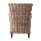 NovaSolo Wickerworks Collection 26" Hand-Woven Natural Kubu Rattan & Mahogany 2 Baroness Chairs