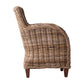 NovaSolo Wickerworks Collection 27" Hand-Woven Natural Kubu Rattan & Mahogany 2 Baron Chairs