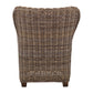 NovaSolo Wickerworks Collection 34" Hand-Woven Natural Kubu Rattan & Mahogany Queen Chair