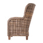 NovaSolo Wickerworks Collection 35" Hand-Woven Natural Kubu Rattan & Mahogany King Chair